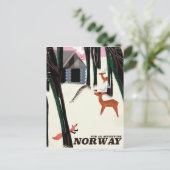 Noorse vintage reisposter landschap briefkaart (Staand voorkant)