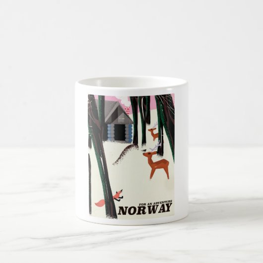 Noorse vintage reisposter landschap koffiemok (Center)