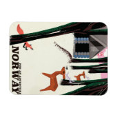 Noorse vintage-reisposter landschap magneet (Horizontaal)