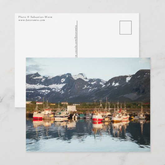 Noorse Vissende boten Briefkaart (Voorkant / Achterkant)