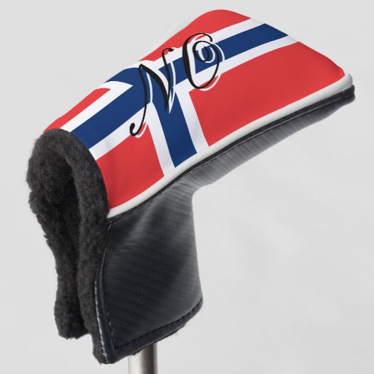 Noorse vlag aangepaste naam golfkopputterhoes golfheadcover (3/4 voorkant)