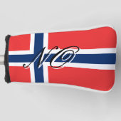 Noorse vlag aangepaste naam golfkopputterhoes golfheadcover (Voorkant)