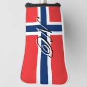 Noorse vlag aangepaste naam golfkopputterhoes golfheadcover (Draai 90)