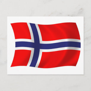 Noorse Vlag Ansichtkaart Briefkaart