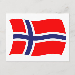 Noorse Vlag Ansichtkaart Briefkaart