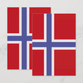 Noorse vlag bedankkaart (Voorkant / Achterkant)