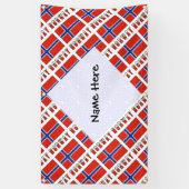 Noorse vlag betegelde zwarte personalisatie spandoek (Verticaal)