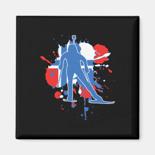 Noorse vlag Biathlonist - Noorse Biathlon Magneet
