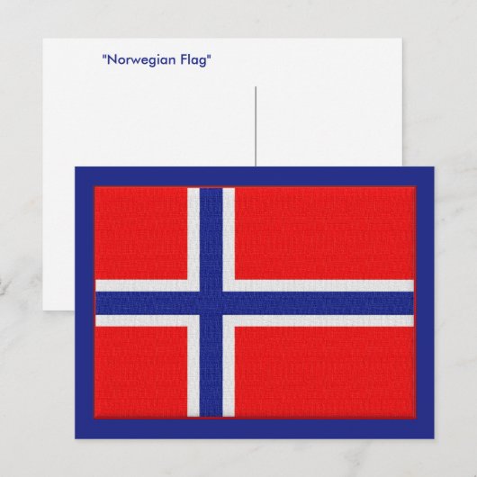 Noorse vlag briefkaart (Voorkant / Achterkant)