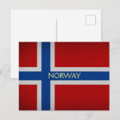 Noorse vlag briefkaart (Voorkant / Achterkant)