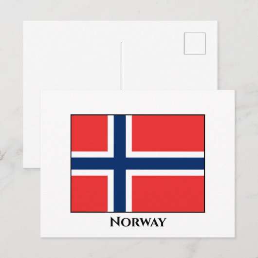 Noorse vlag briefkaart (Voorkant / Achterkant)