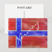 Noorse vlag briefkaart (Voorkant / Achterkant)