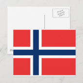 Noorse vlag briefkaart (Voorkant / Achterkant)