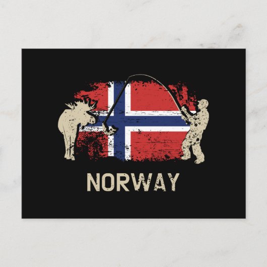 Noorse vlag briefkaart (Voorkant)