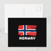 Noorse vlag briefkaart (Voorkant / Achterkant)