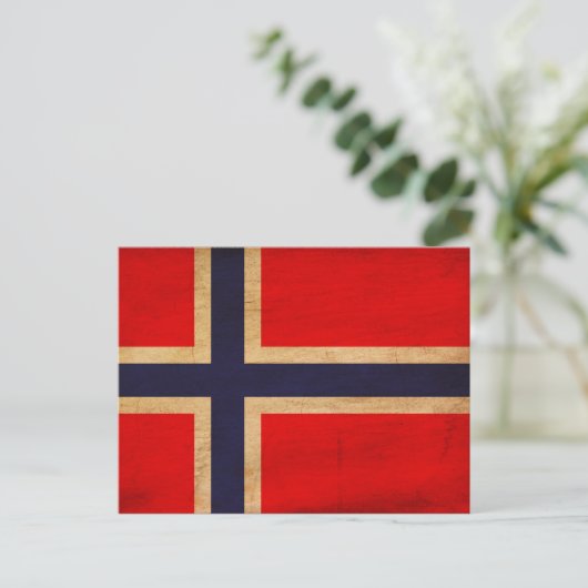 Noorse vlag briefkaart (Staand voorkant)