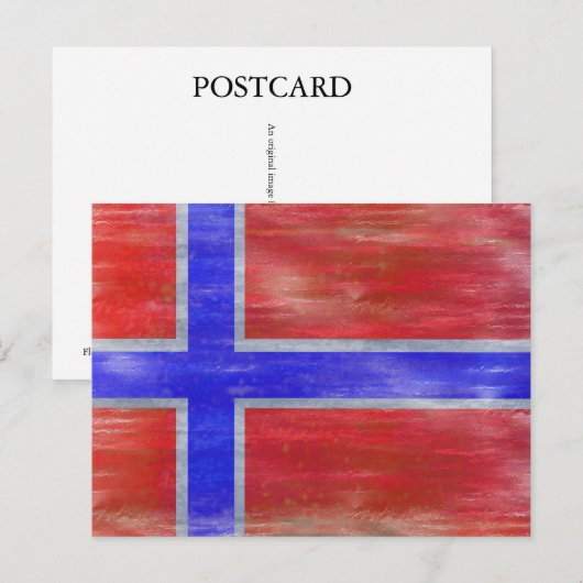 Noorse vlag briefkaart (Voorkant / Achterkant)