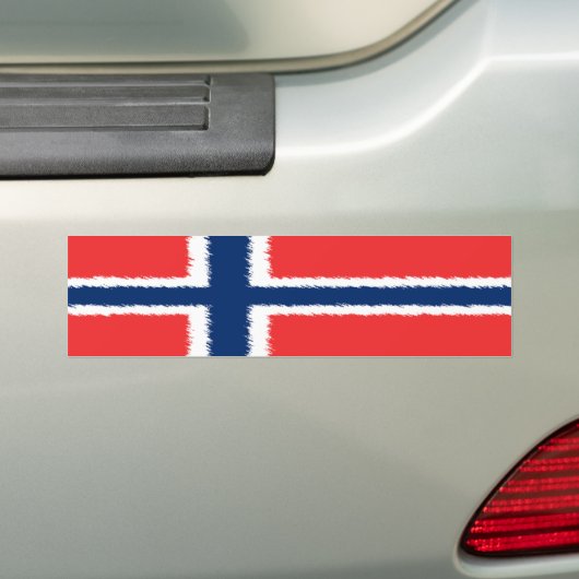 Noorse vlag bumpersticker (Op auto)