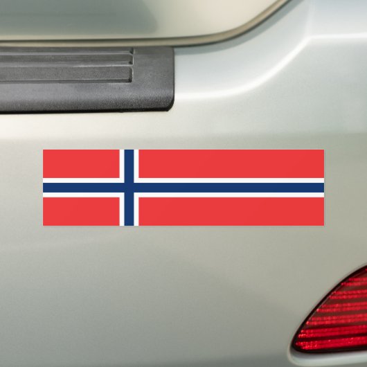 Noorse vlag bumpersticker (Op auto)