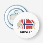 Noorse vlag button flesopener (Voorkant)