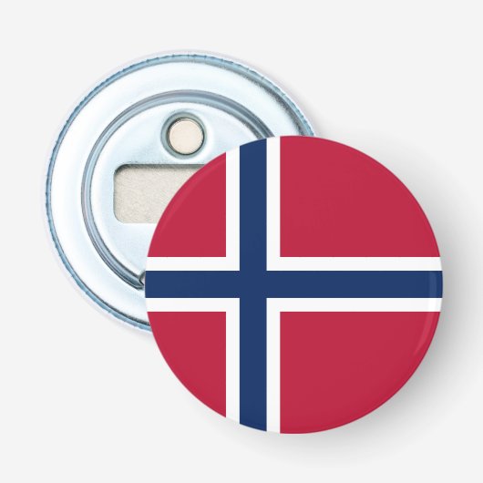 Noorse vlag button flesopener (Voorkant)
