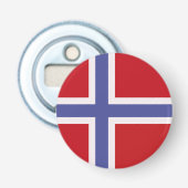 Noorse vlag button flesopener (Voorkant)