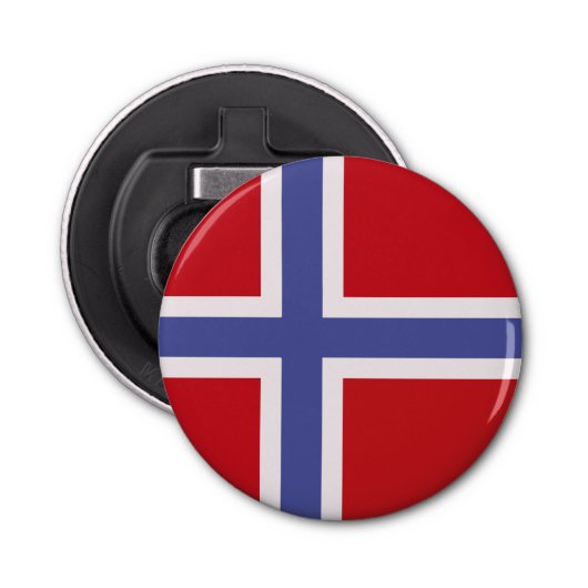 Noorse vlag button flesopener (Voorkant)