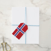 Noorse vlag cadeaulabel (Met Touw)