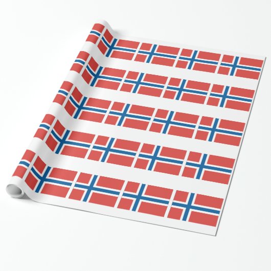 Noorse vlag cadeaupapier (Uitgerold)