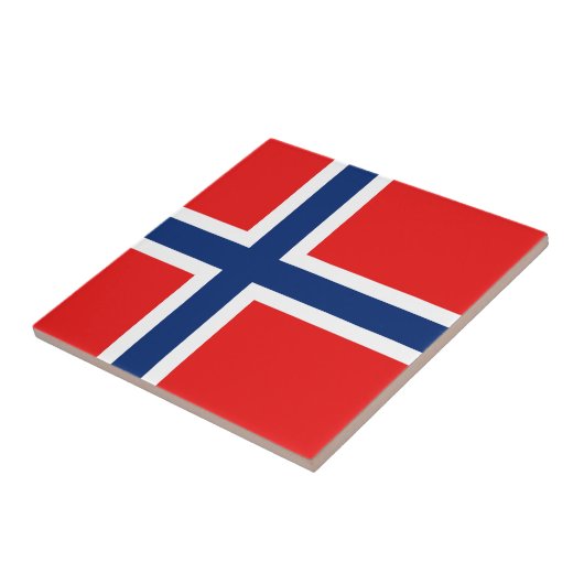 Noorse vlag Ceramic Tile Tegeltje (Zijkant)
