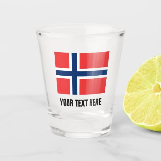 Noorse vlag drink Noorwegen Shot Glas (Voorkant)