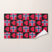Noorse vlag en Heart Pattern Noorse Pride Handdoek (Handdoek)