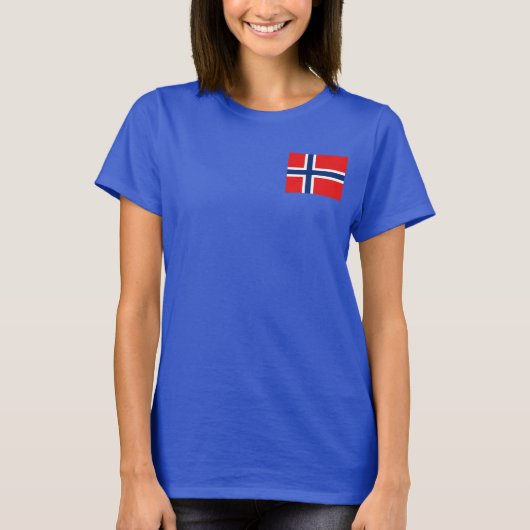 Noorse vlag en Kaart dk T-Shirt (Voorkant)