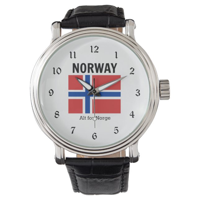 Noorse vlag en motto horloge (Voorkant)