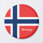 Noorse vlag en Noorwegen, reizen/sport Magneet