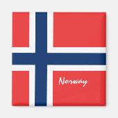 Noorse vlag en Noorwegen, reizen/sport Magneet (Voorkant)