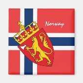Noorse vlag en Noorwegen, reizen/sport Magneet (Voorkant)