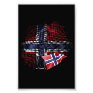 Noorse vlag foto afdruk