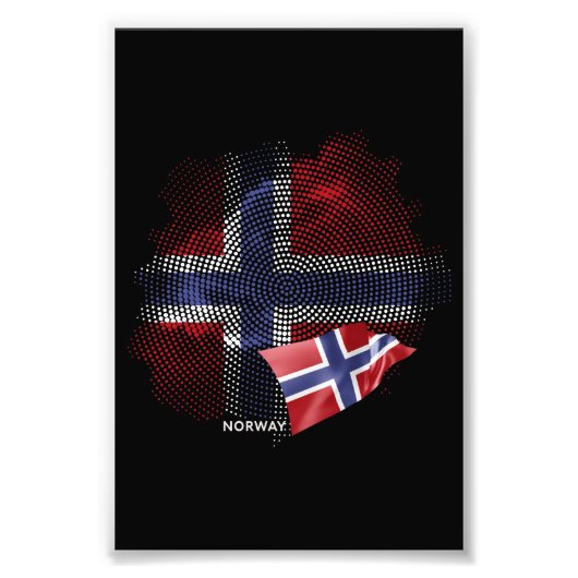Noorse vlag foto afdruk (Voorkant)