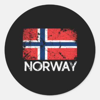 Noorse vlag gemaakt in Noorwegen Ronde Sticker