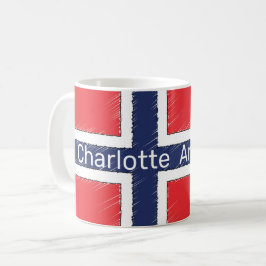 Noorse vlag gepersonaliseerd koffiemok