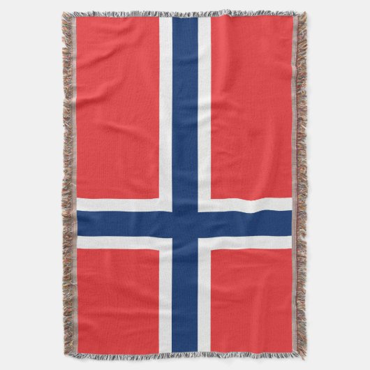Noorse vlag geweven worp deken | Noorse trots (Voorkant Verticaal)