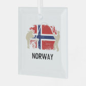 Noorse vlag glas ornament (Voorkant links)