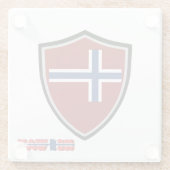 Noorse vlag glazen onderzetter (Achterkant)
