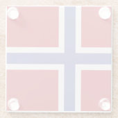 Noorse vlag glazen onderzetter (Achterkant)