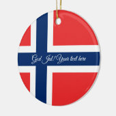 Noorse vlag God jul ornament kerstboom (Links)