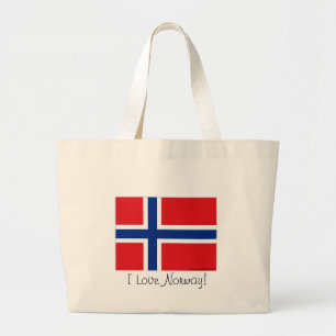 Noorse vlag grote tote bag