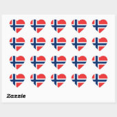 Noorse vlag hart sticker (Vel)