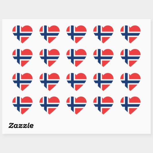 Noorse vlag hart sticker (Vel)