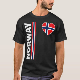 Noorse Vlag Hart Trots Noordse Patriottische T-shirt